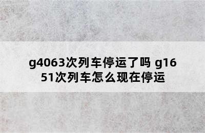 g4063次列车停运了吗 g1651次列车怎么现在停运